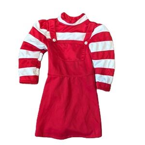 Nickelodeon Olivia the Pig Costume Dress Toddler Size 2T 3T Red Stripe Halloween